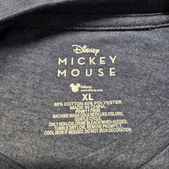 Disney Mickey Mouse Extra Large Heathered Blue Longsleeve Original Mickey Tee - Picture 10 of 10